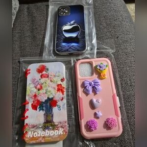 Pink Floral and Heart Design Phone Case